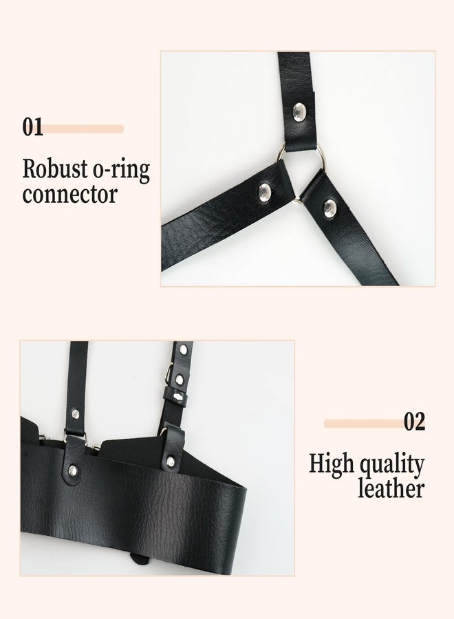 Xyulaan Body Chest Harness for Woman Fashion, Black Waist Corset Belt for Women Leather Bondage Harness Goth Belts Gothic Accessories for Woman, Wide Black Punk Rock Belt Top Vest Leather Gothic Dress Blouses - Image 5